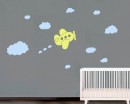 Lovely Airplane Clouds Wall Decals 